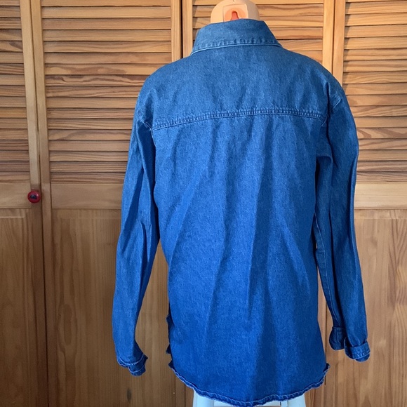ST GERMAIN PARIS MADE IN USA DENIM SHIRT JACKET COSTAL GRANDMA CHIC VINTAGE Med - Picture 7 of 11